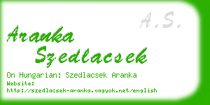 aranka szedlacsek business card